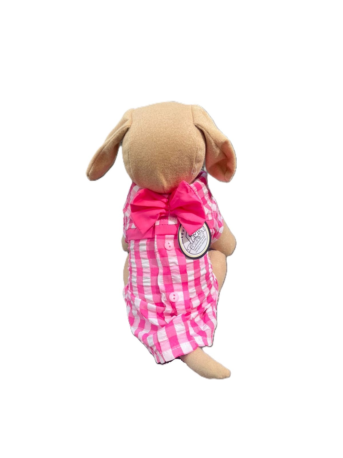 Blusa de cuadros rosas y blancos para perro Talla Huesito - Image 3