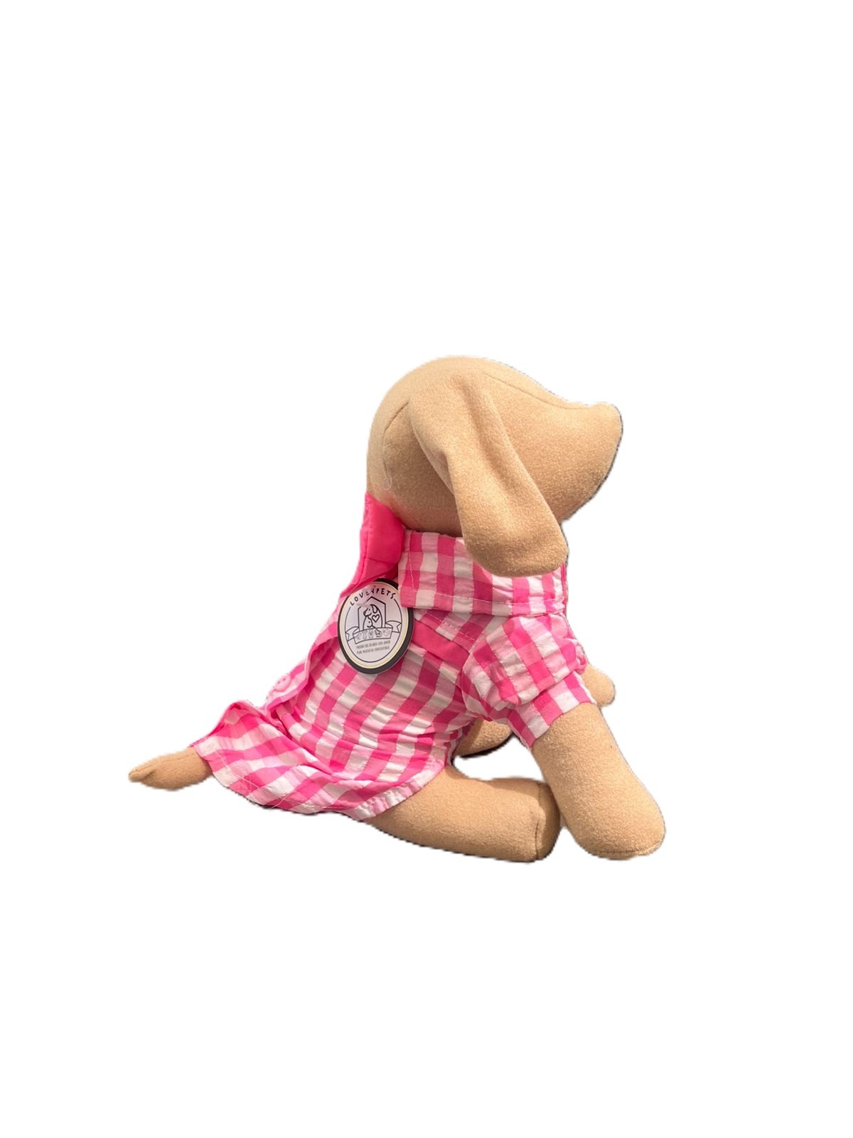 Blusa de cuadros rosas y blancos para perro Talla Huesito - Image 2