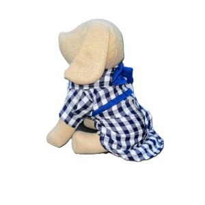 Blusa de cuadros azul marino y blanco para perro Talla Lomito Mini