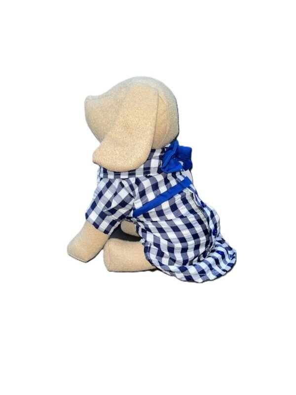 Blusa de cuadros azul marino y blanco para perro Talla Lomito Mini