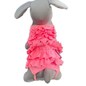 Traje de baño de 2 piezas en color rosa coral para perro Talla Huesito Plus
