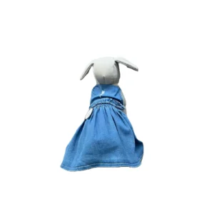 Vestido de mezclilla con tirantes color harbour blue para perro Talla Alfa