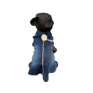 Camisa denim deslavada color dark teal para perro Talla Alfa