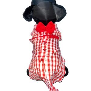 Blusa de cuadros rojos y blancos para perro talla Gran Alfa